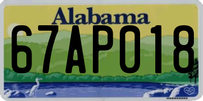 AL license plate 67AP018