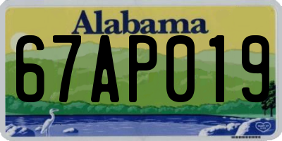 AL license plate 67AP019