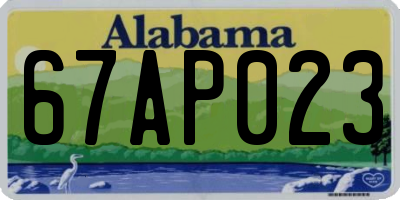 AL license plate 67AP023