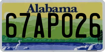 AL license plate 67AP026