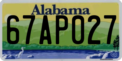 AL license plate 67AP027