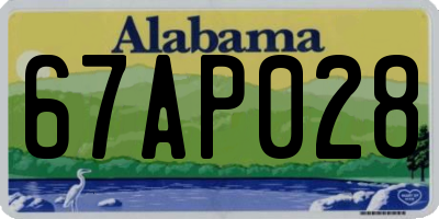 AL license plate 67AP028