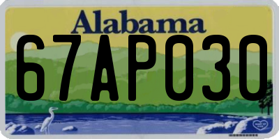 AL license plate 67AP030