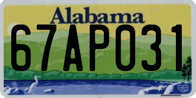 AL license plate 67AP031