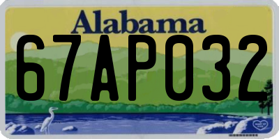 AL license plate 67AP032