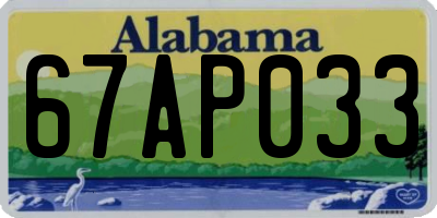 AL license plate 67AP033