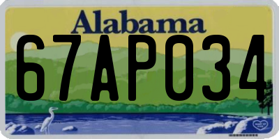 AL license plate 67AP034