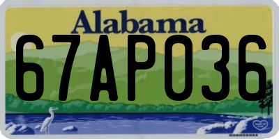 AL license plate 67AP036