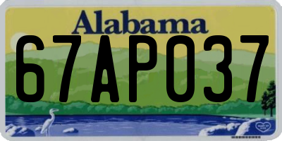AL license plate 67AP037