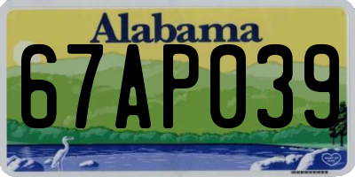 AL license plate 67AP039