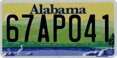 AL license plate 67AP041