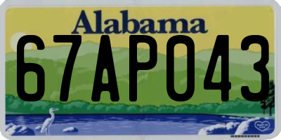 AL license plate 67AP043