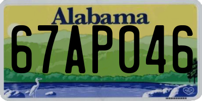 AL license plate 67AP046