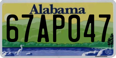 AL license plate 67AP047