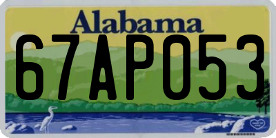 AL license plate 67AP053