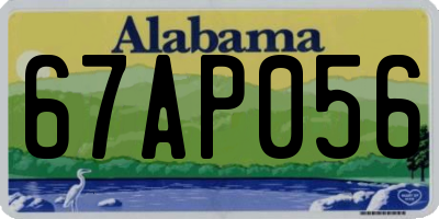 AL license plate 67AP056