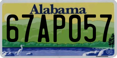 AL license plate 67AP057