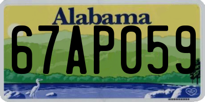 AL license plate 67AP059