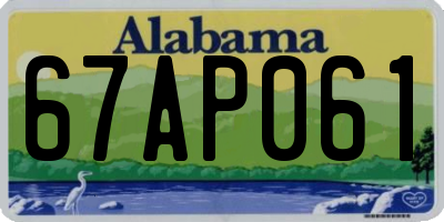 AL license plate 67AP061