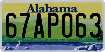 AL license plate 67AP063