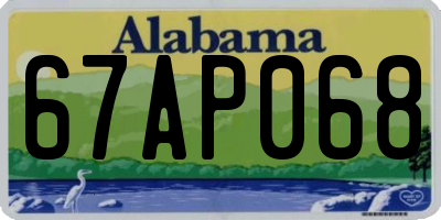 AL license plate 67AP068