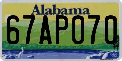 AL license plate 67AP070