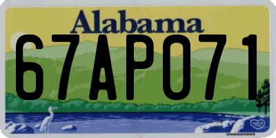 AL license plate 67AP071