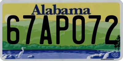 AL license plate 67AP072
