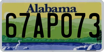AL license plate 67AP073