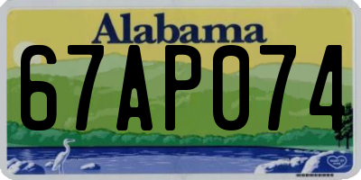 AL license plate 67AP074