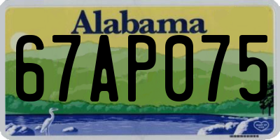 AL license plate 67AP075