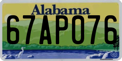 AL license plate 67AP076