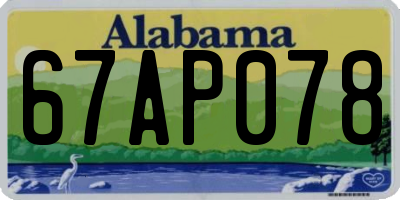 AL license plate 67AP078