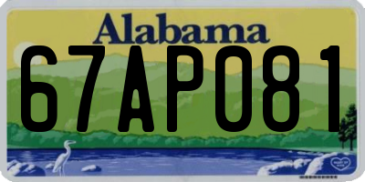 AL license plate 67AP081