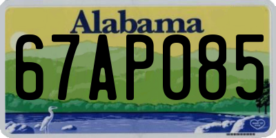 AL license plate 67AP085