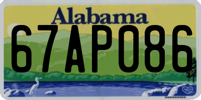 AL license plate 67AP086
