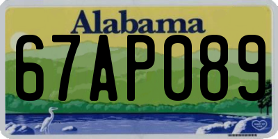 AL license plate 67AP089