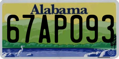 AL license plate 67AP093