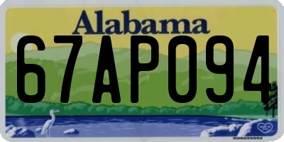 AL license plate 67AP094
