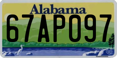 AL license plate 67AP097