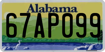 AL license plate 67AP099