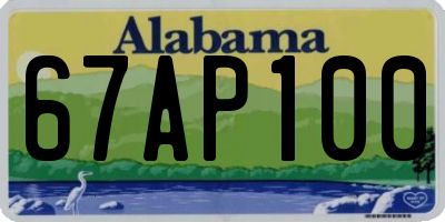 AL license plate 67AP100