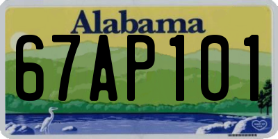AL license plate 67AP101