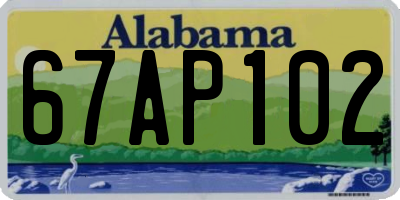 AL license plate 67AP102