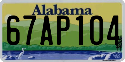 AL license plate 67AP104