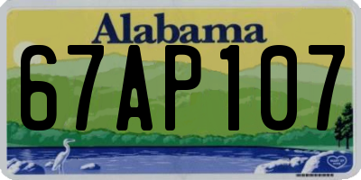 AL license plate 67AP107
