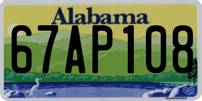 AL license plate 67AP108
