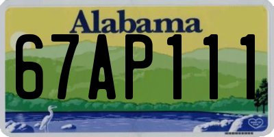 AL license plate 67AP111