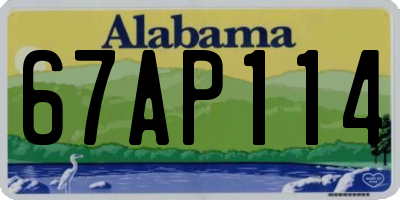 AL license plate 67AP114