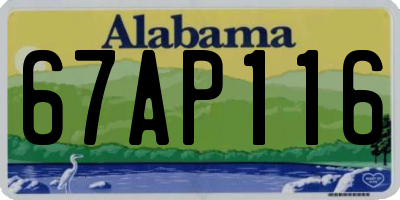 AL license plate 67AP116